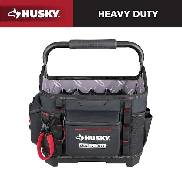 Husky Build-Out Heavy Duty Contractors 14 In. Tool Tote Box Rugged Build Out 14″