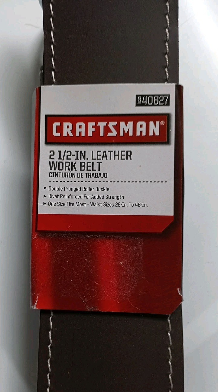 Workbelt Men’s Sears Craftsman 2 1/2 Inch Leather Belt # 9-40627