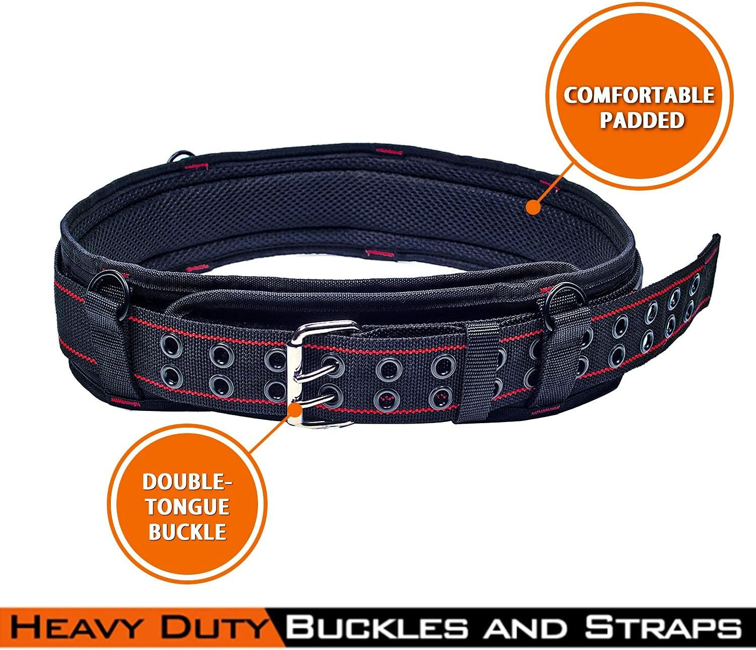 Padded Tool Belt 3 Inch Heavy Duty Work Tool Belt with Back Support Adjustable W