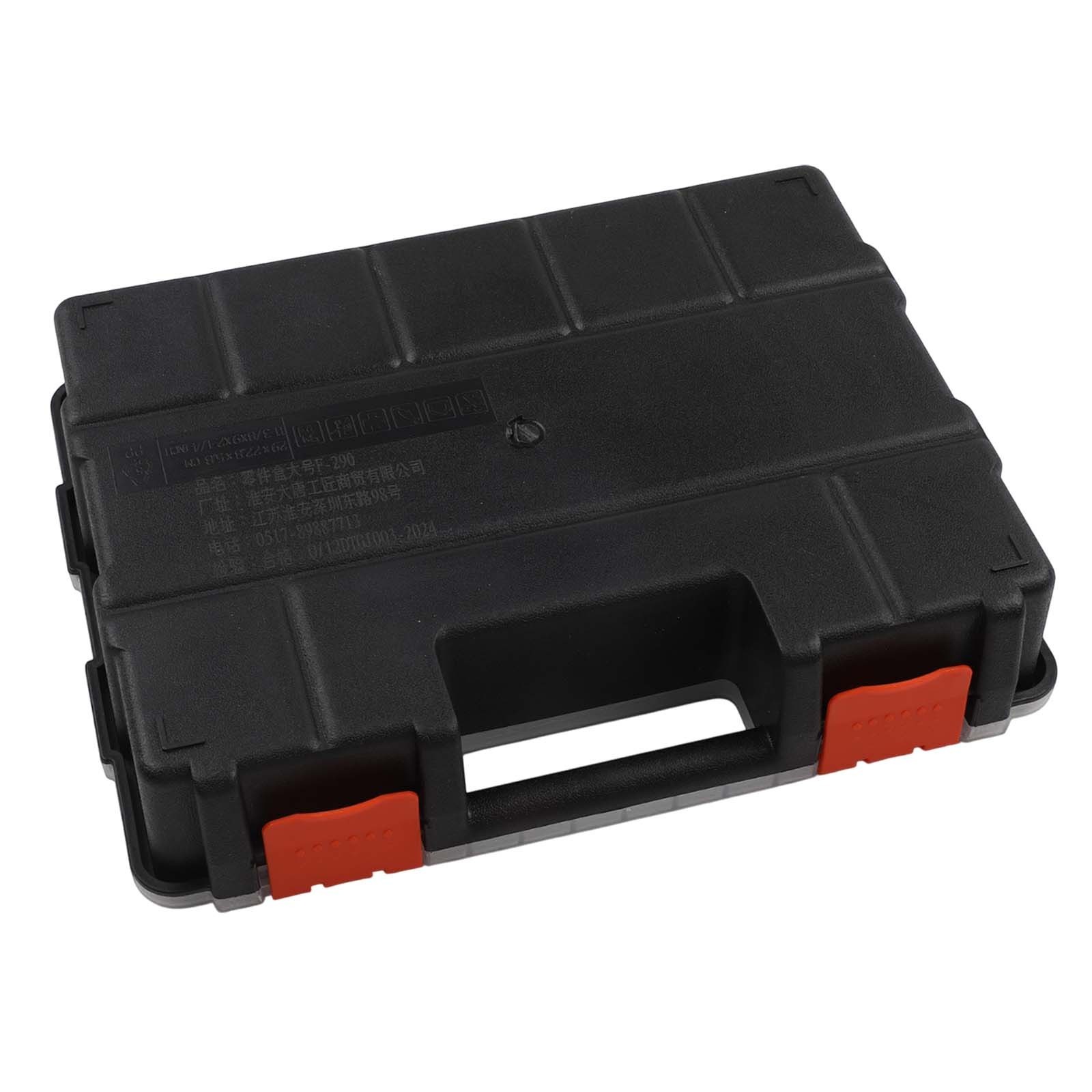Sturdy Plastic Toolbox with Adjustable Compartments for Hardware and Parts