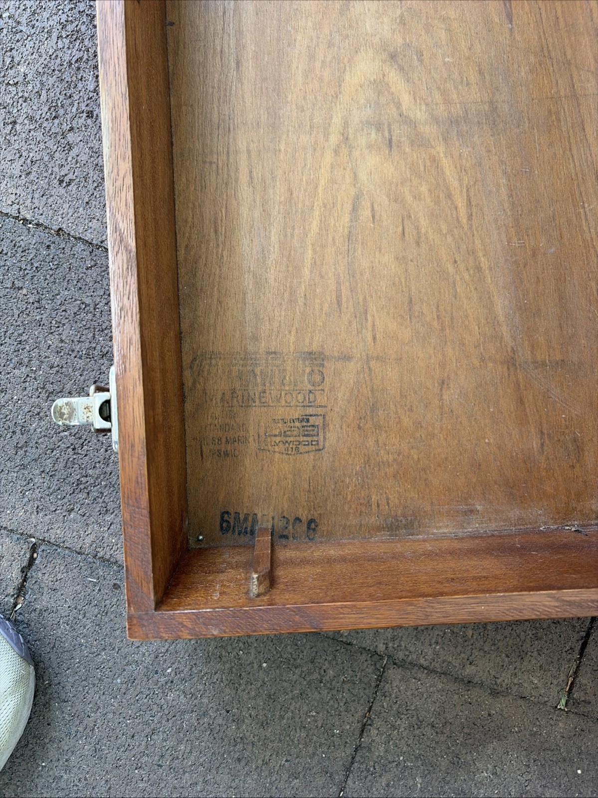 Vintage Wooden Box Suitcase Case with Leather Handle 76 X 41 X 17cm