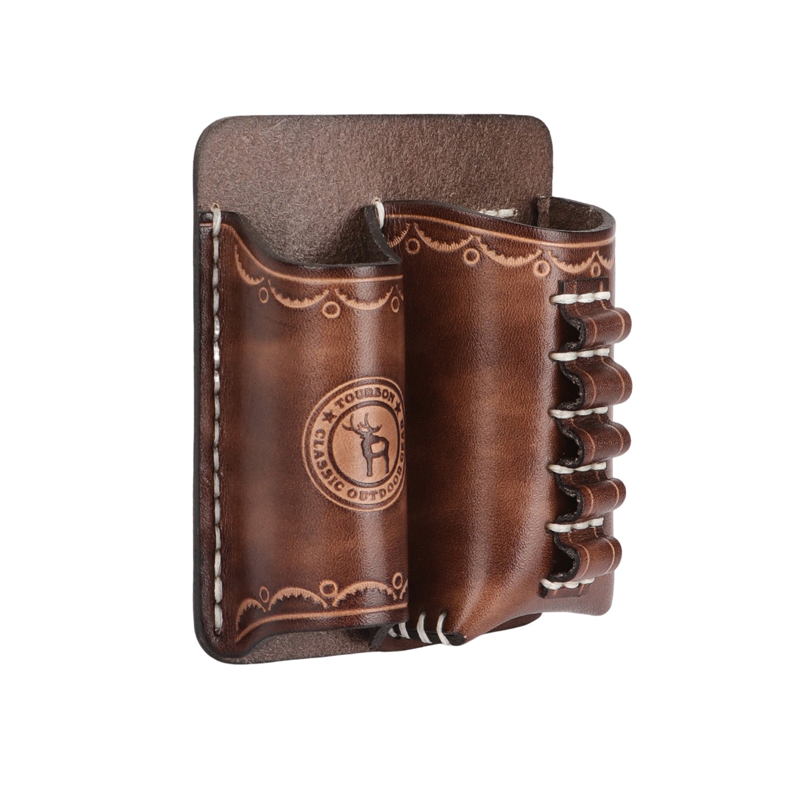 TOURBON Leather 4-in-1 Tools Belt Holder EDC/Flashlight/Bits Adapte