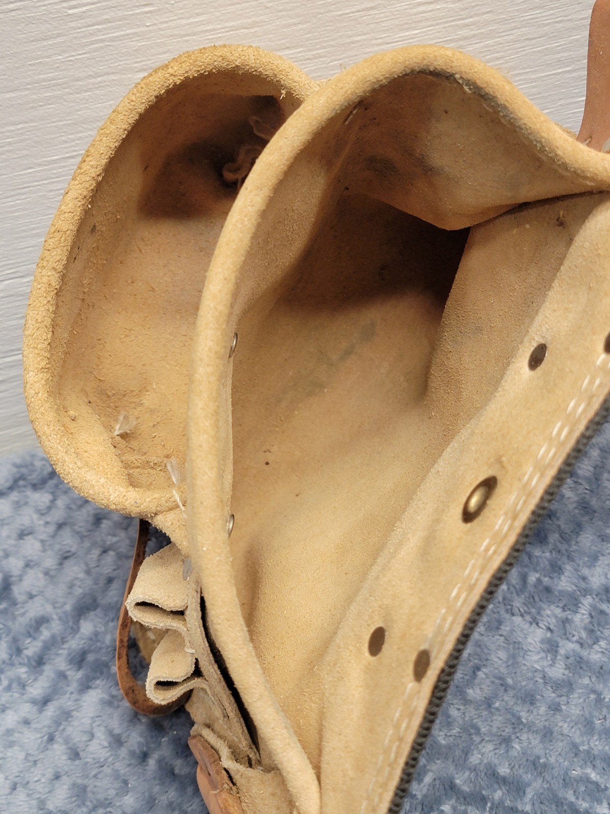 Vintage American Work Products LS-490 Leather Carpenter Tool Belt Pouch Tan