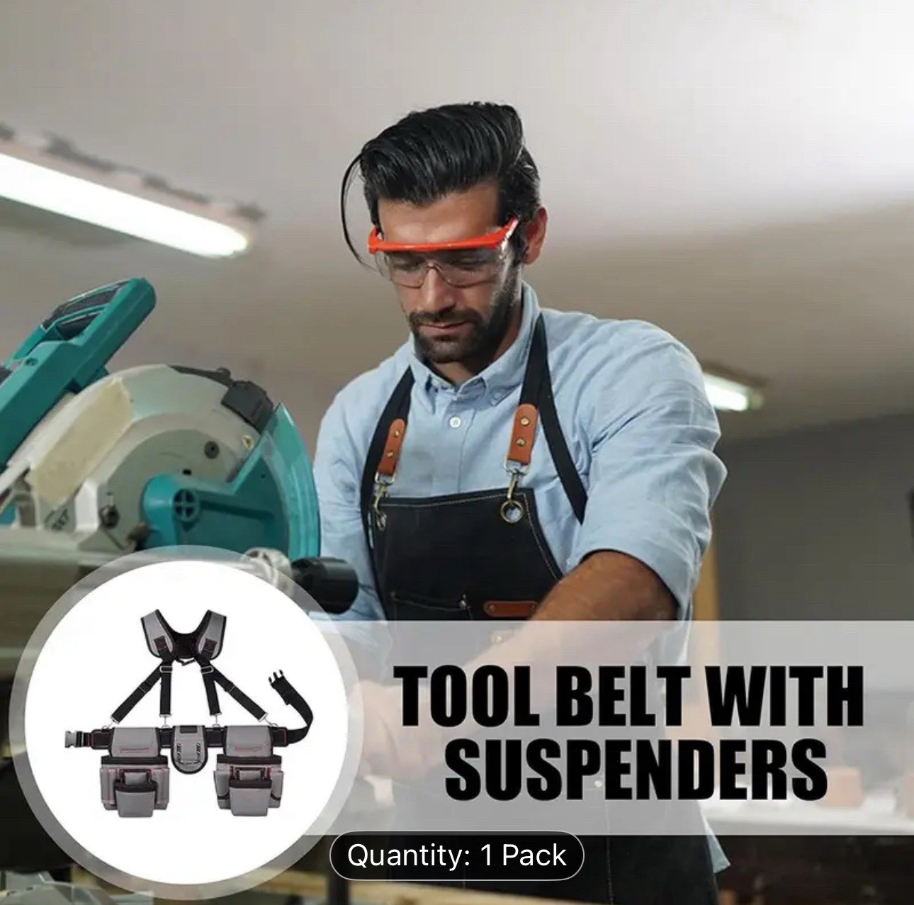 Tool Belt with Suspenders – Tool Belts for Men, 12 Pockets Tool Belt, Heavy Duty
