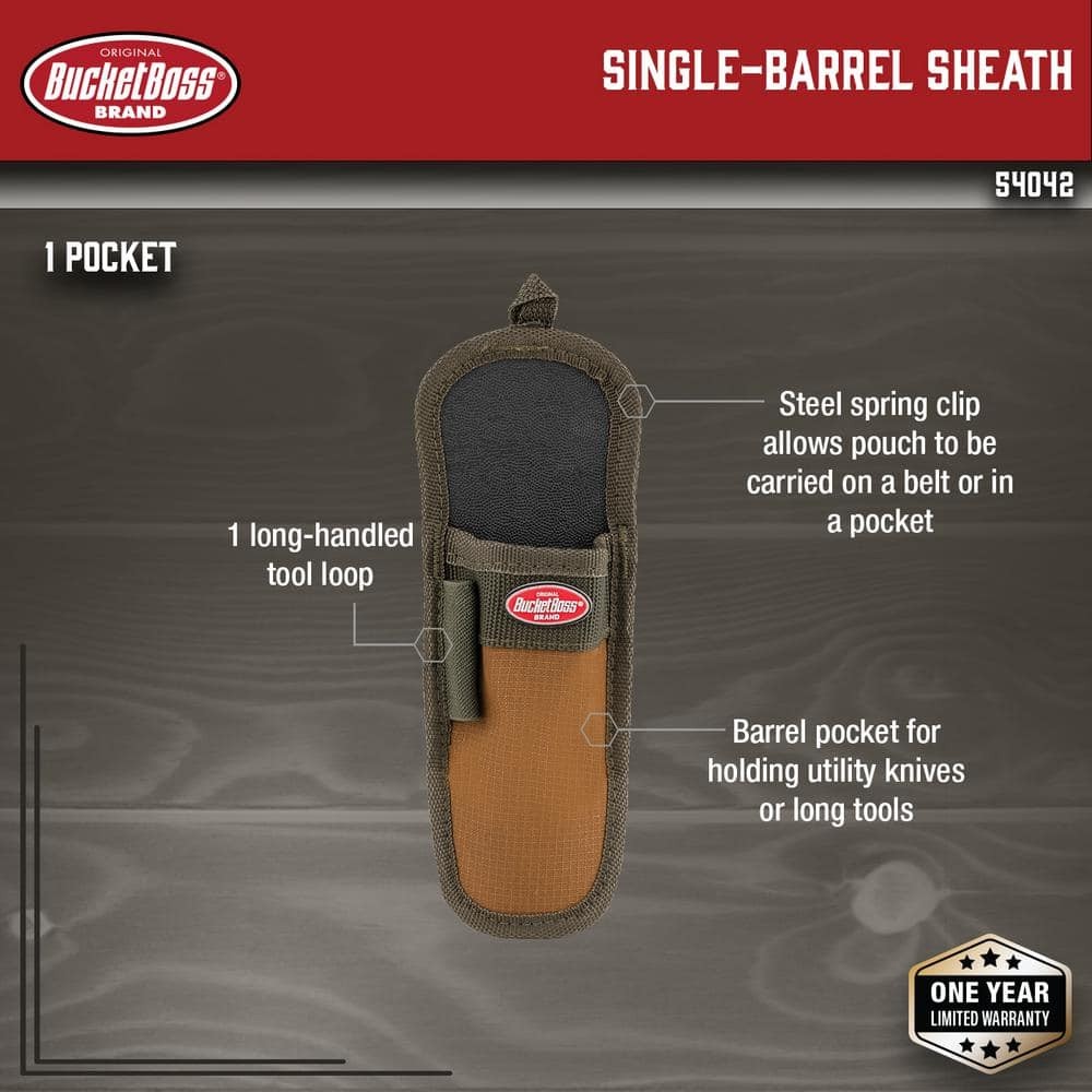 3.75 In. 1-Pocket Single Barrel Tool Belt Sheath Holster Tool Holder