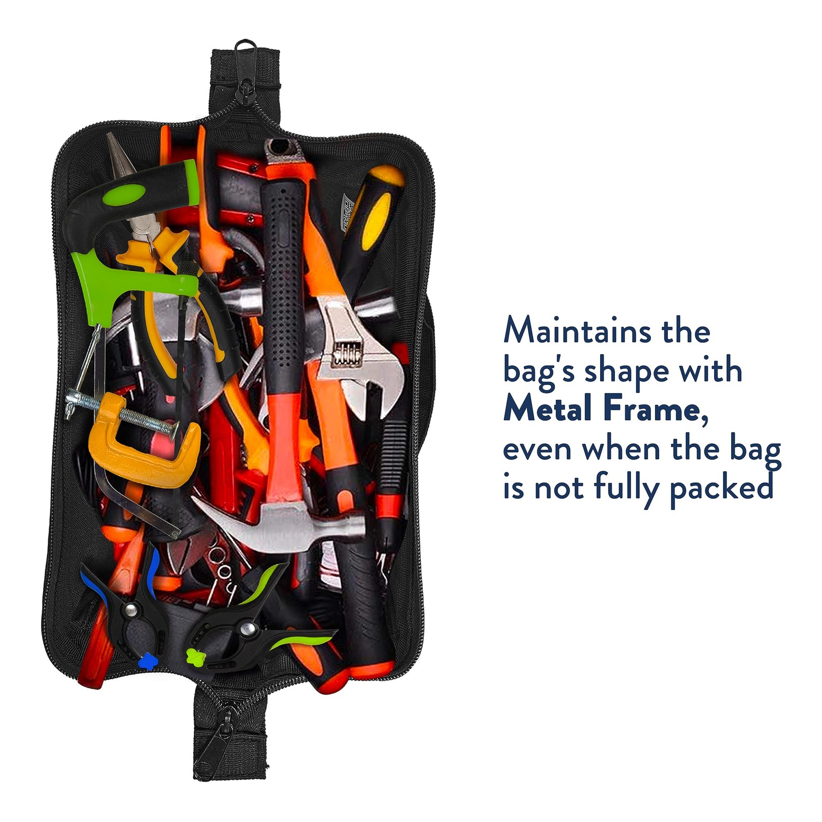 Bag 12 Inch Heavy Duty Tools Bag With 3 Large Pockets Adjustable Shouder Straps