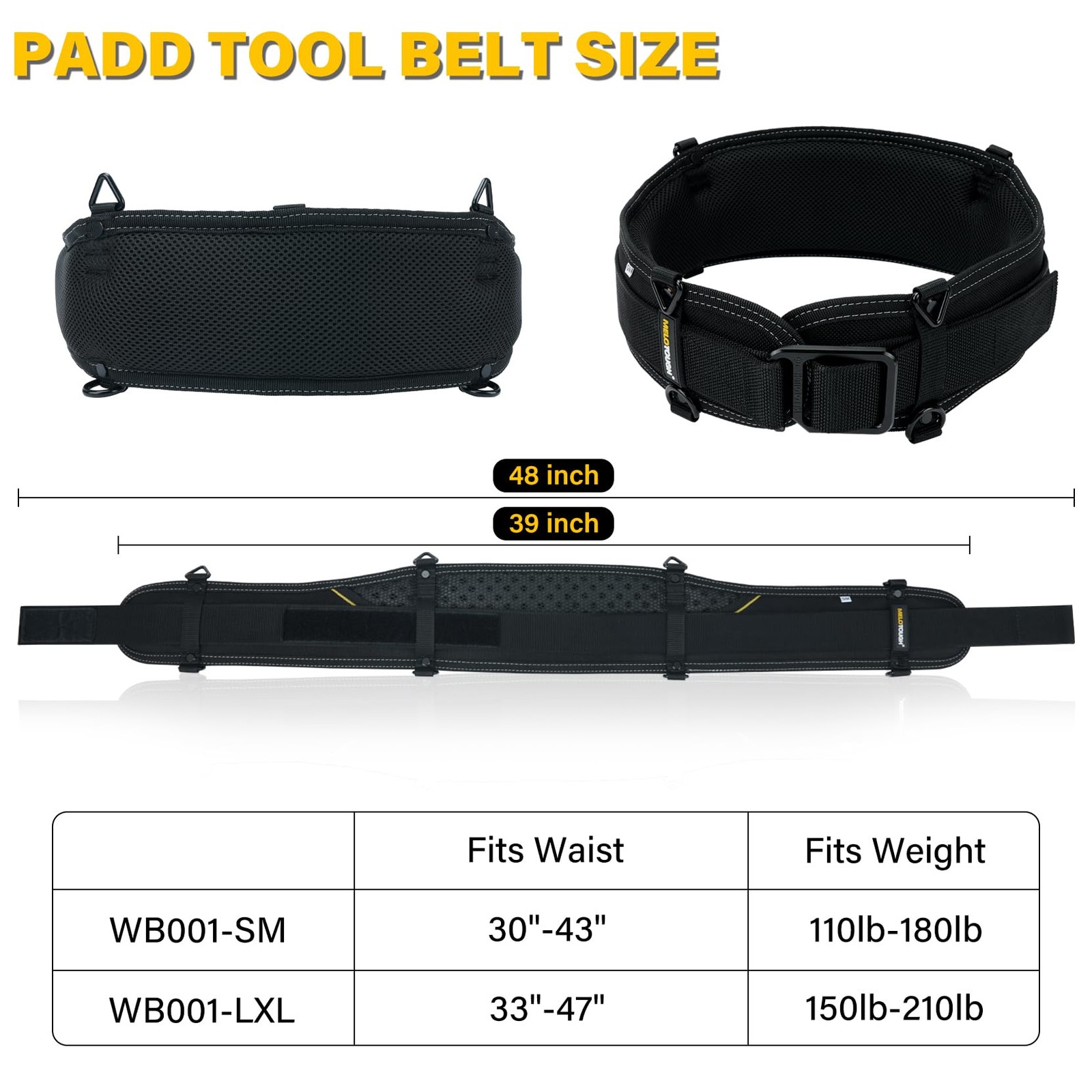 Padded Tool Belt,Electrician Tool Belt,Work Belt for Men,Quick Release,Thick …