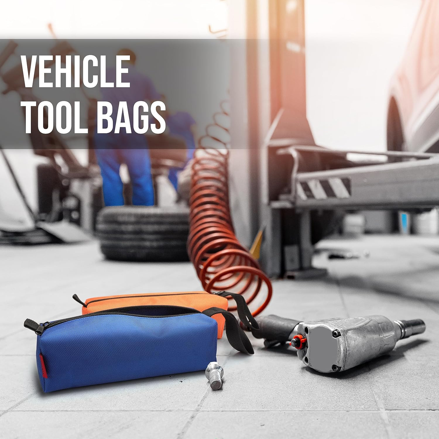 Tool Bags – 5 Packs of Heavy Duty Tool Pouches with Zipper, Made with 1680D Oxfo