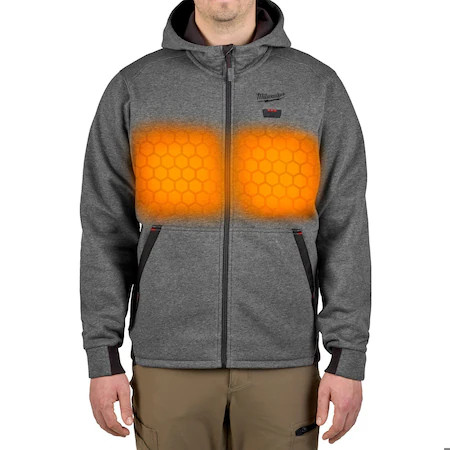 Milwaukee Tool M200g-203X Men’s Heated Hoodie, Up To 8 Hours Time, Zipper