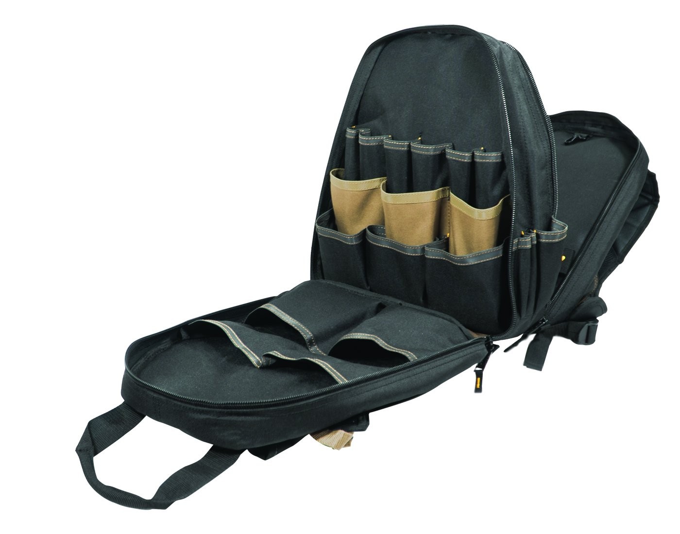 CLC Work Gear 1134 Carpenter’s Tool Backpack, 13.75″W x 16″H x 8.5″D., Black