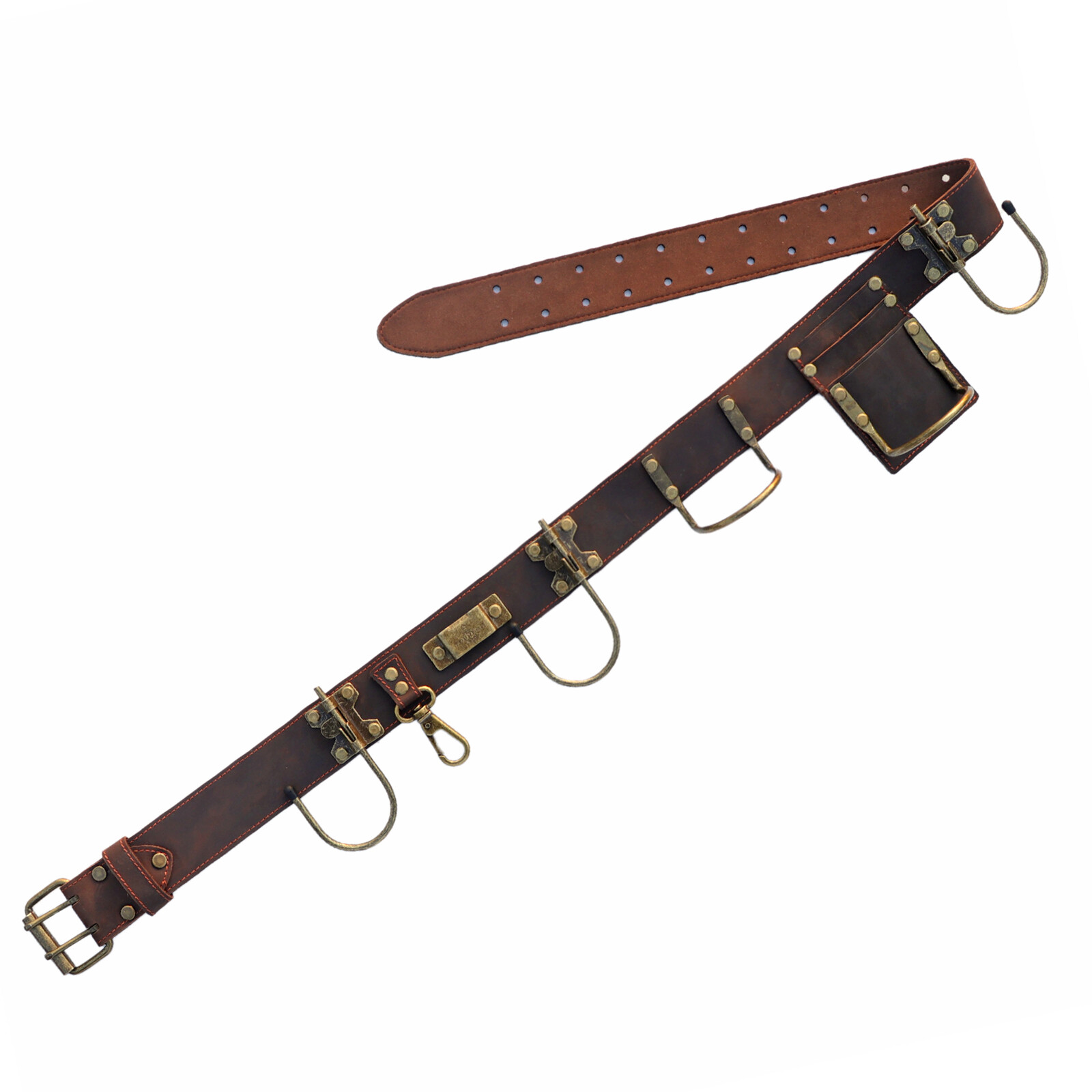 TOURBON 2inch Tools Belt Hammer Hooks Axe Holder Tape Measure Drill Holster Rig