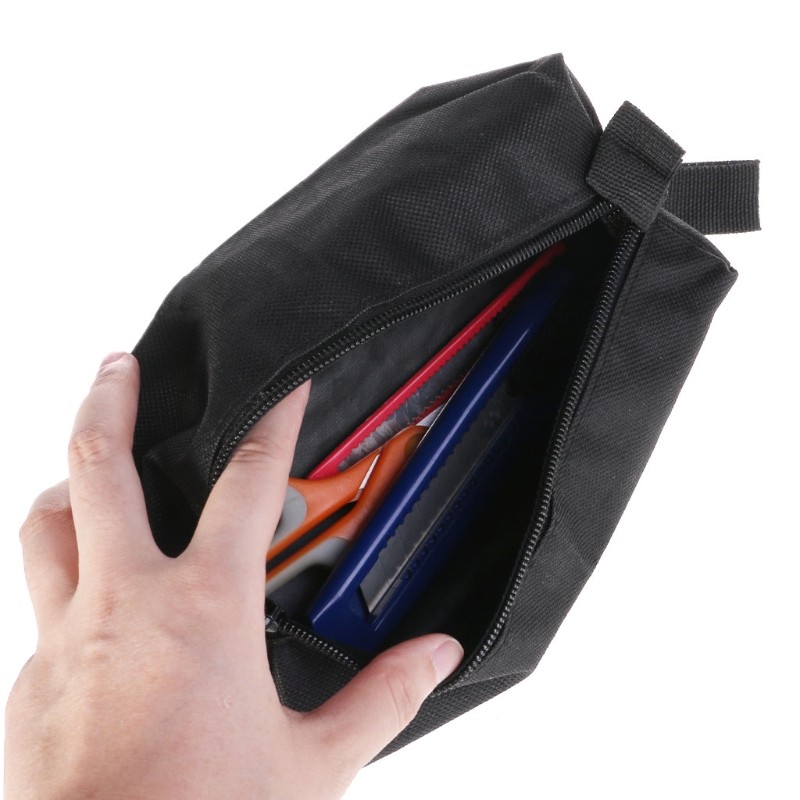 600D Oxford Canvas Hand Tool Bag Screw Nails Drill Bit Metal Parts Storage for C