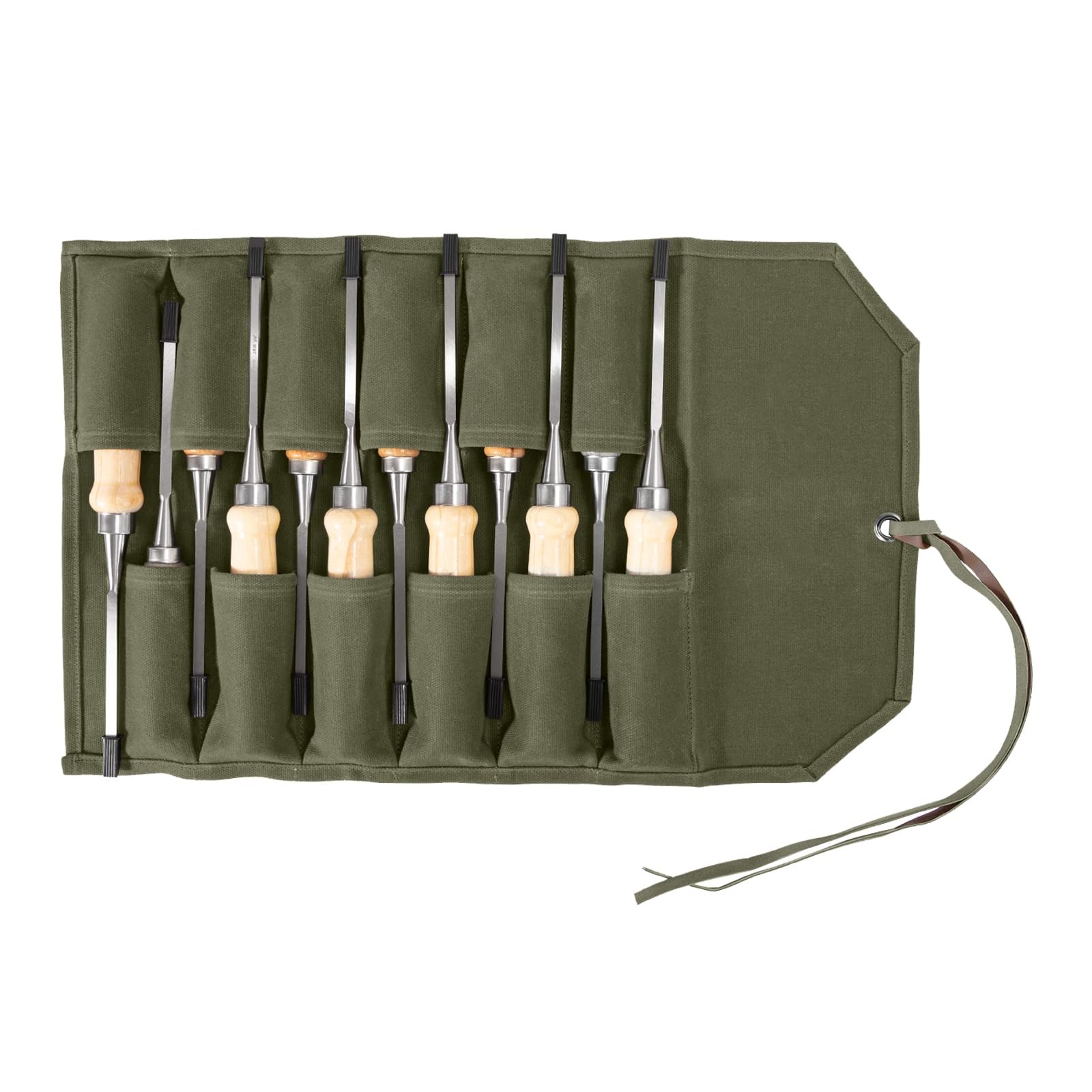 Chisel Roll,12 Pockets Roll Up Tool Pouch,Waxed Canvas Small Tool Roll Organi…