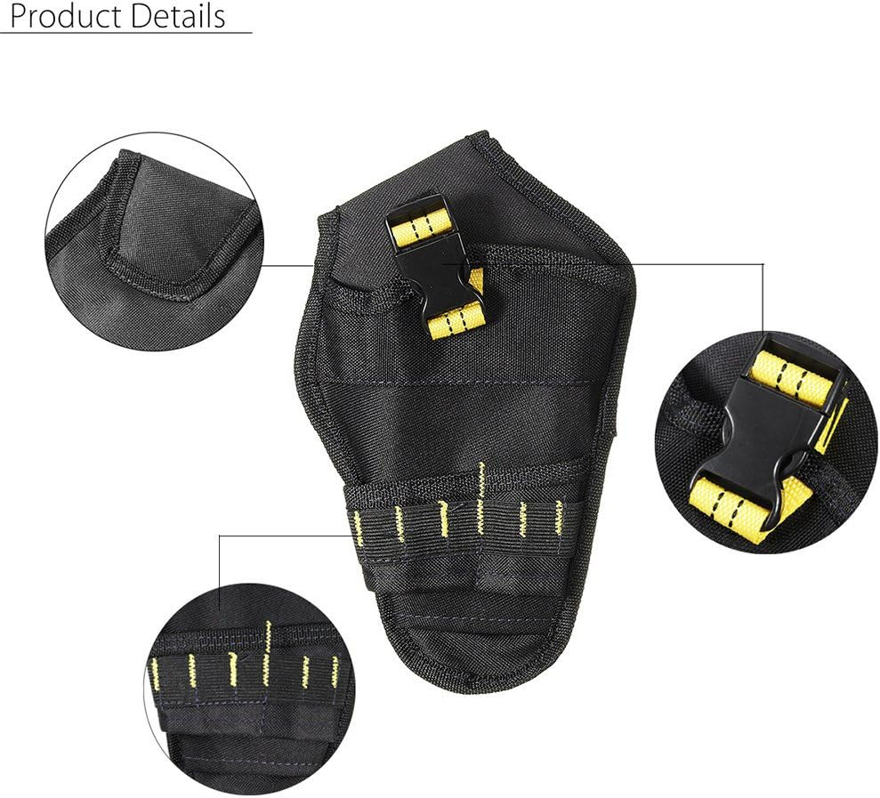 Heavy-Duty Fast Draw Drill Holster with Tool Pouch for Most Drills