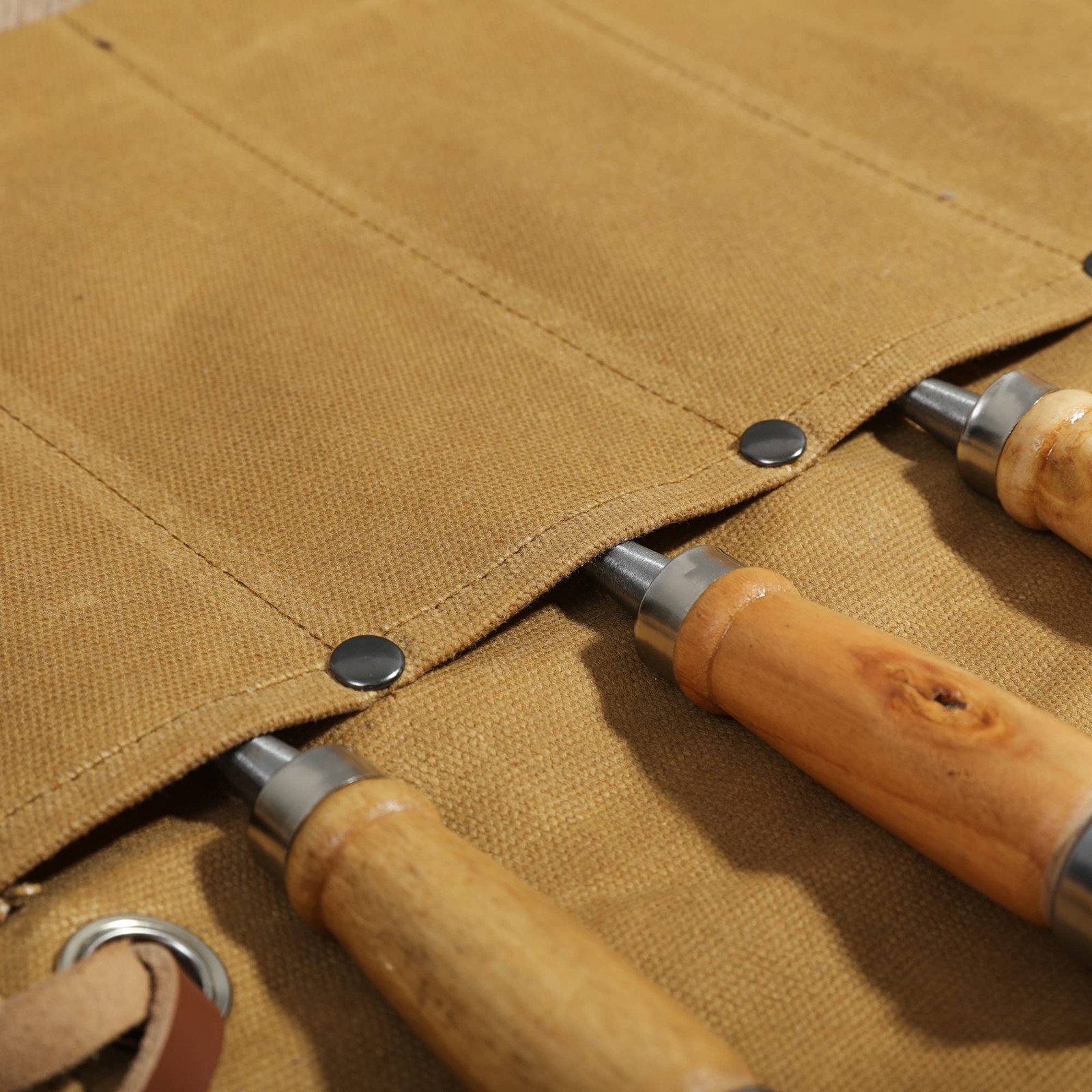 Heavy Duty Waxed Canvas Wrench Roll Up Tool Organizer Pouch 12.6×18.5