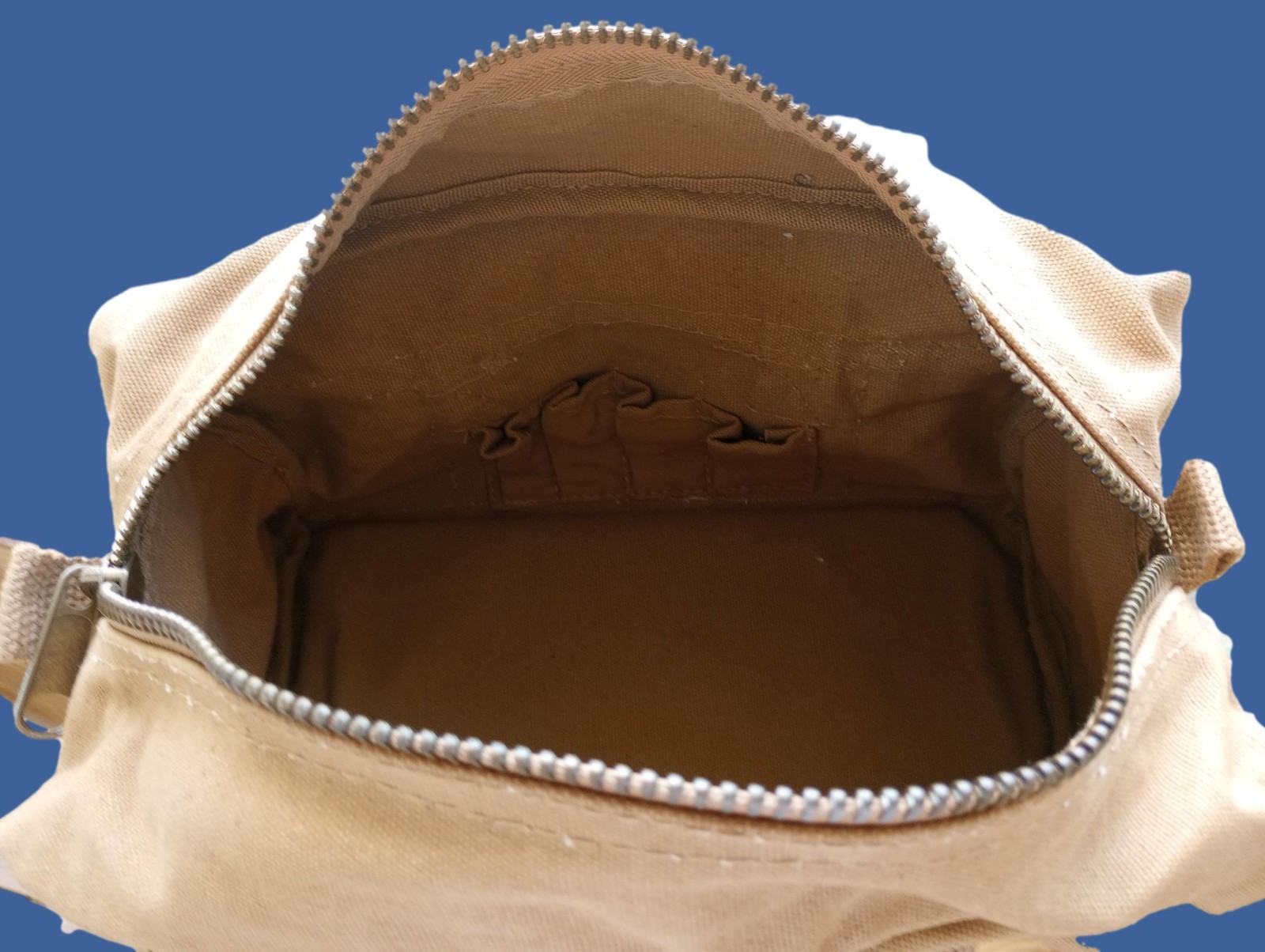 MILITARY STYLE MECHANICS HARD BOTTOM TOOL BAG BRASS ZIPPER HEAVY DUTY COYOTE BRN
