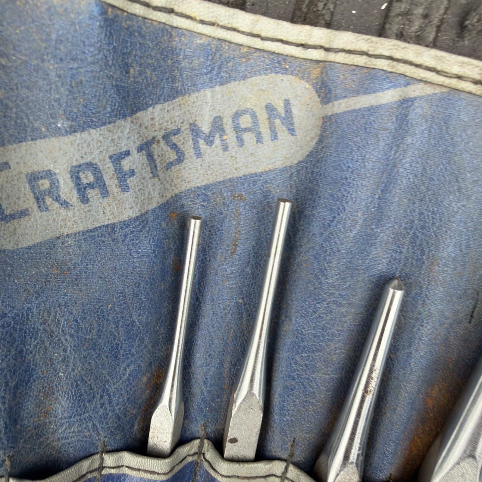 Rare Sears Craftsman USA Rollup Pouch Punch Chisel Circle G Lectrolite See Notes