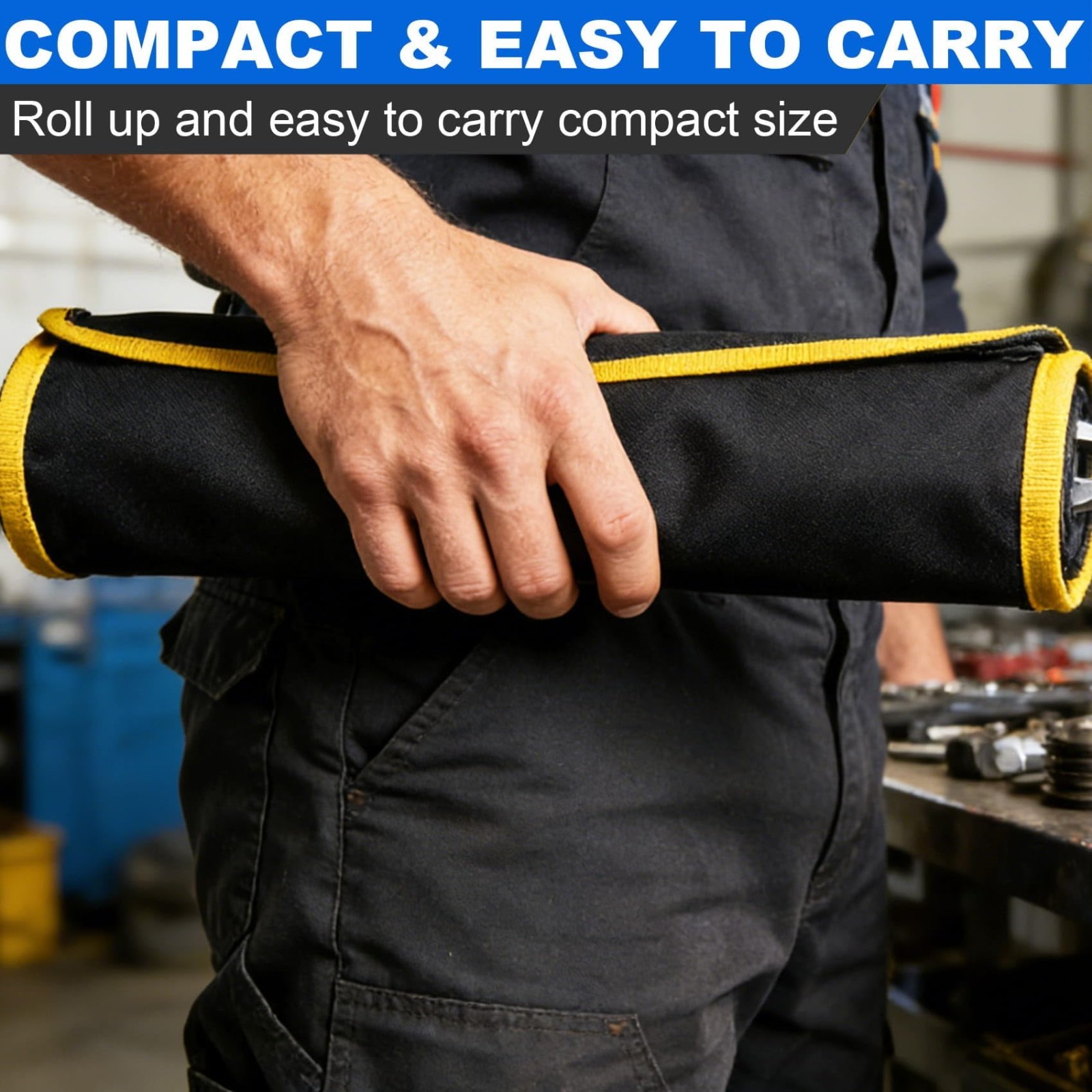 2PCS Wrench Roll Organizer – 12 Metric & 13 SAE Tool Storage Pouch, Bag Only
