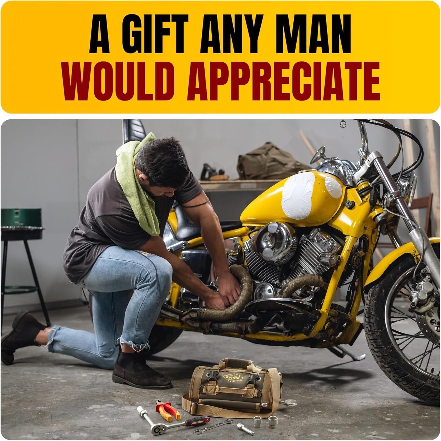 Compact Portable Tool Roll with Detachable Pouches – Ideal Father’s Day Gift