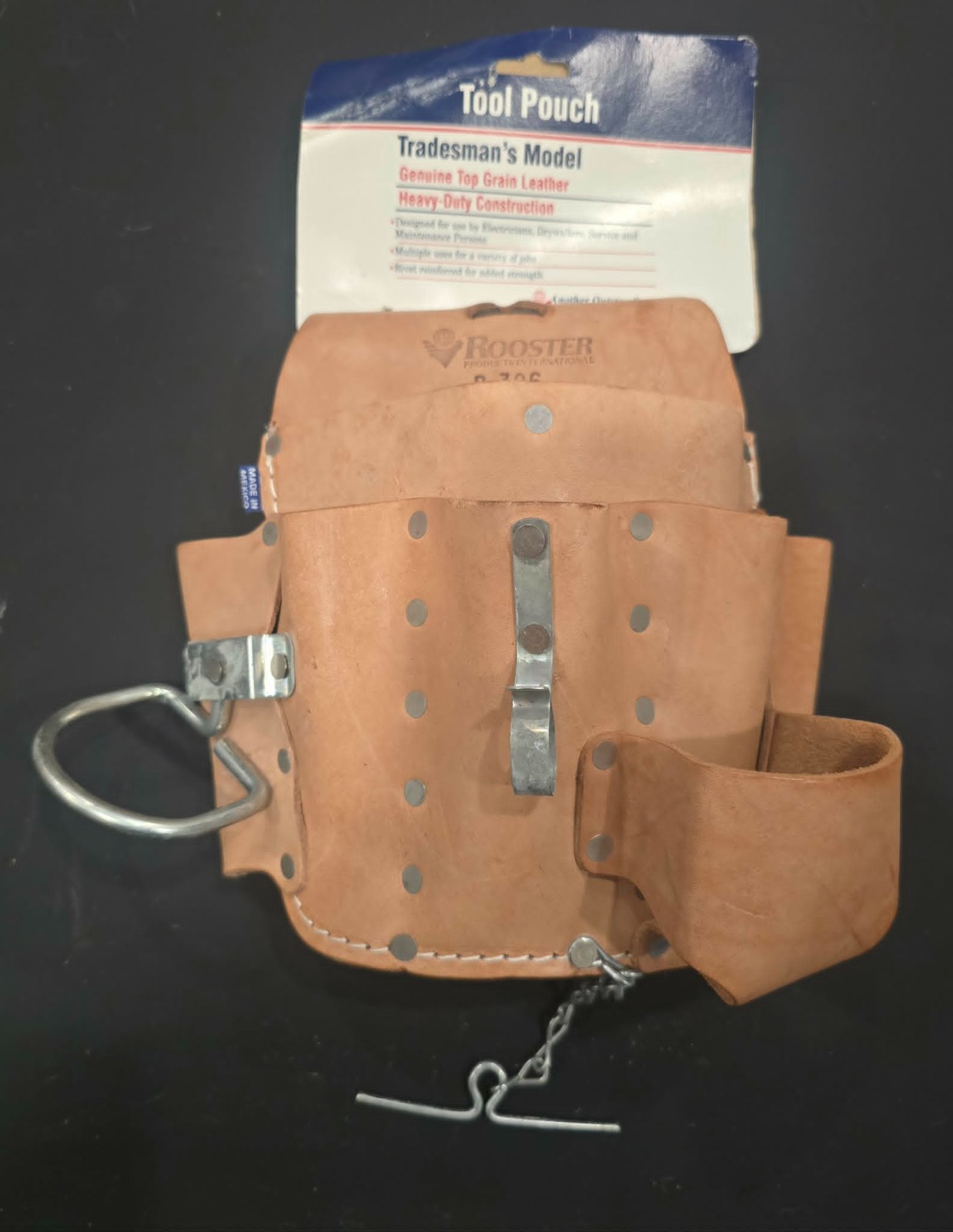 Rooster Prod Int’l R‑306 Tool Pouch – Tradesman’s Model – NOS Top Grain Leather