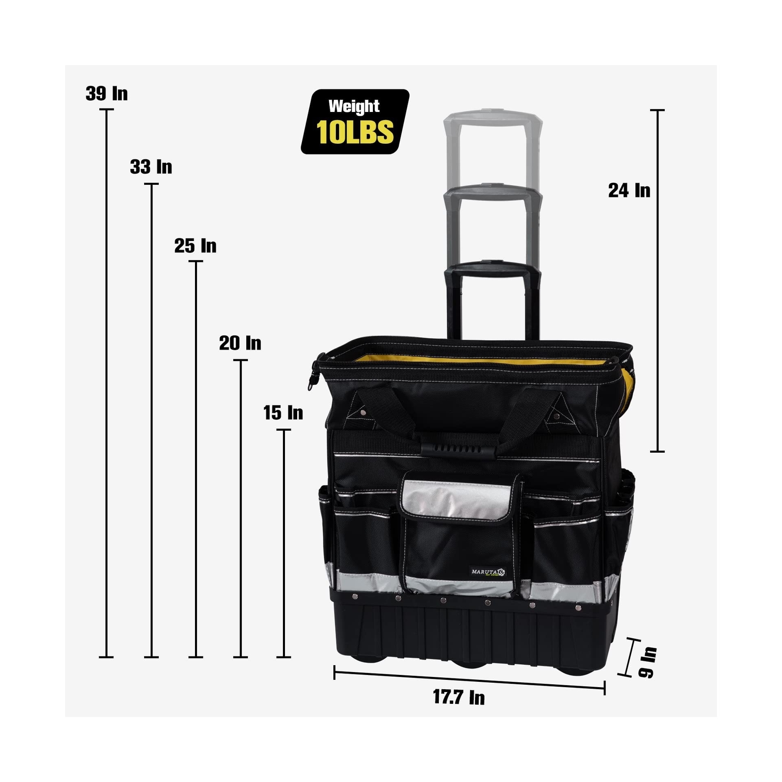 MARUTAI 18» Rolling Tool Bag, Waterproof Tool Bag with Wheels, Portable Stor…