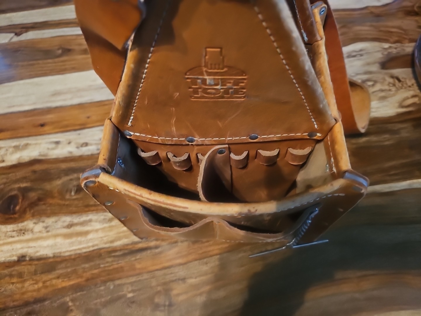 Ideal Tuff Tote 35-975 Leather Electrician Tool Bag Lineman Hand Crafted