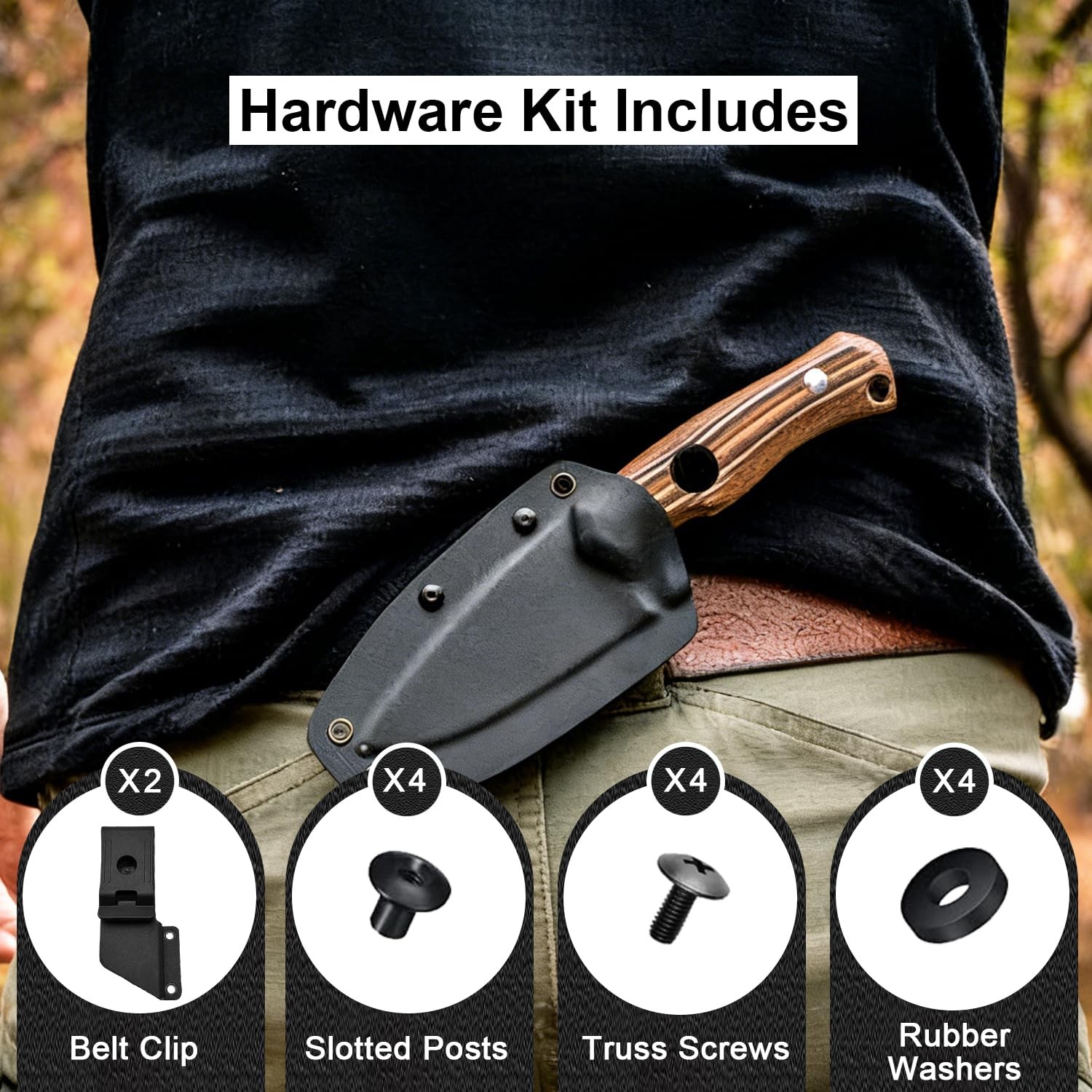 2Pack 2.1 Inch Knife Sheath Belt Clip Holster Tactical Belt Buckle Kydex Belt…