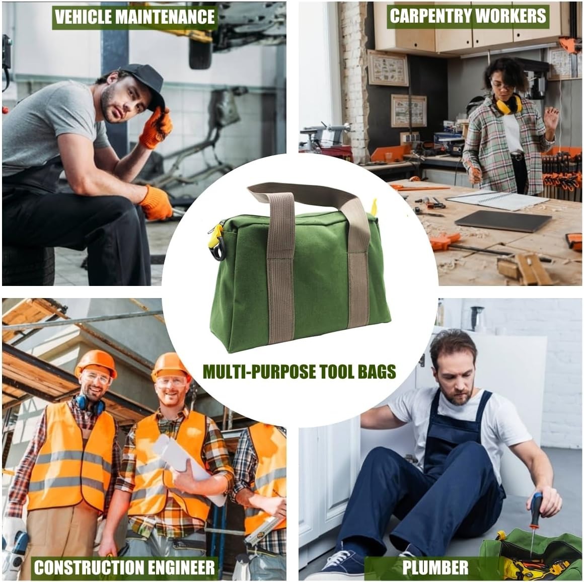 Canvas Tool Bag Heavy Duty Carry Tote Storage Work Utility Mechanics Waterproof‘