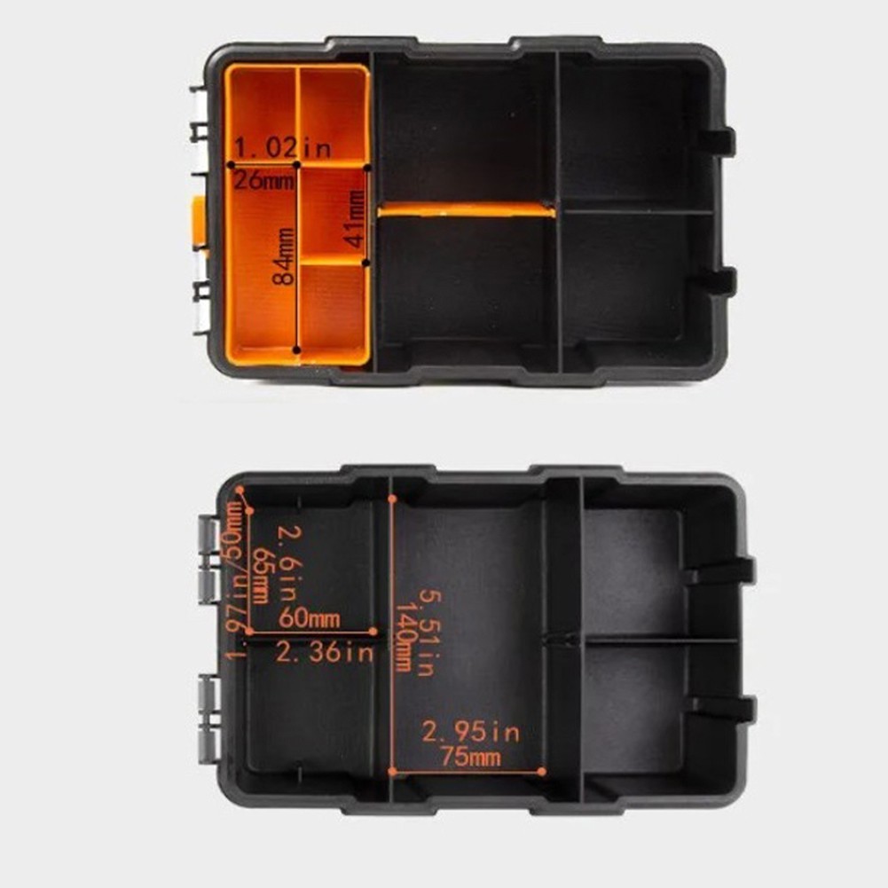 Sturdy Plastic Toolbox with Adjustable Compartments for Hardware and Parts