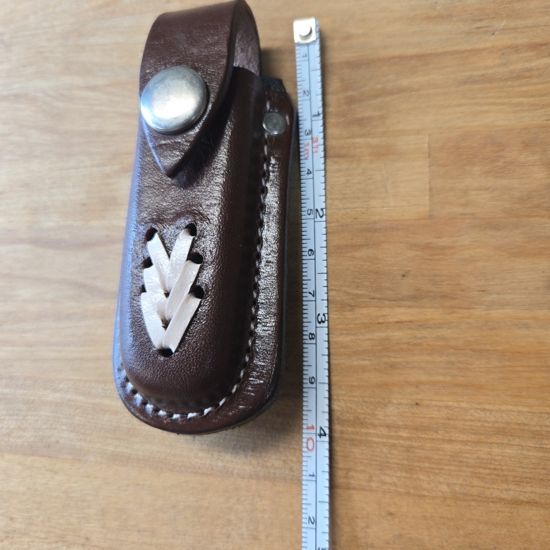 Hand Made Leather Pocket Knife Belt Sheath Folding Blade Case Small Mexico NEW