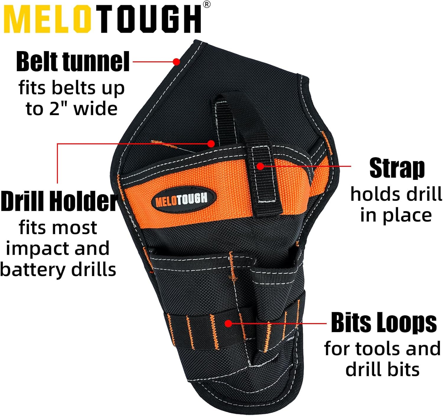 Left/Right Handed Belt Cordless Drill Holster for Tool Belt Drill Pouch Impact D
