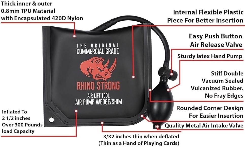 Commercial Grade Air Wedge Bag Pump Kit with 3 Sizes for Lifting and Leveling