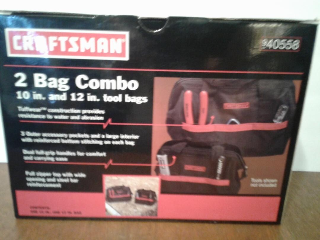 CRAFTSMAN 10″ & 12″ TOOL BAG COMBO SET, #40558