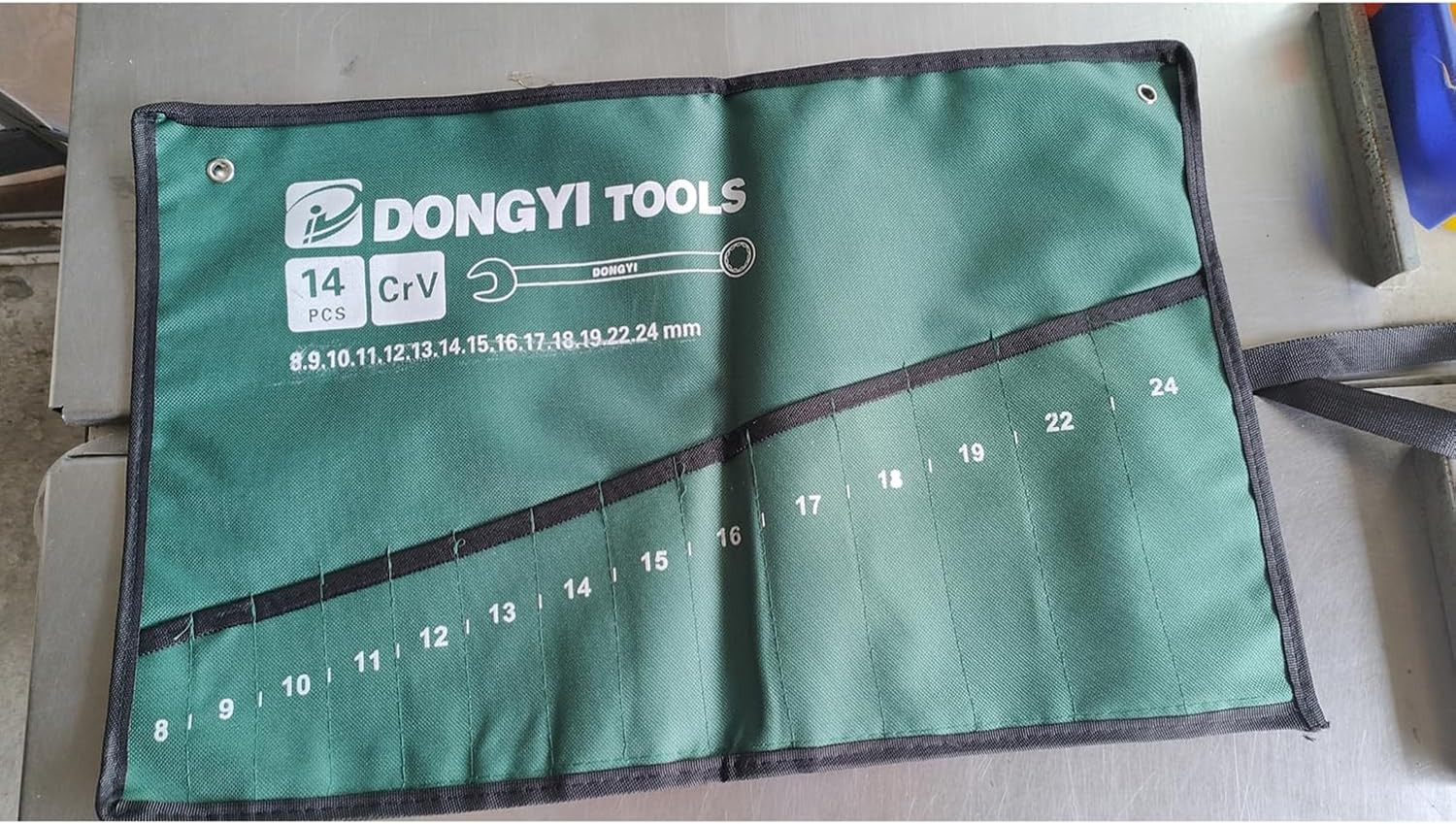 Wrench Roll Up Pouch 2 Pack Canvas Tool Organizer for Metric Wrenches