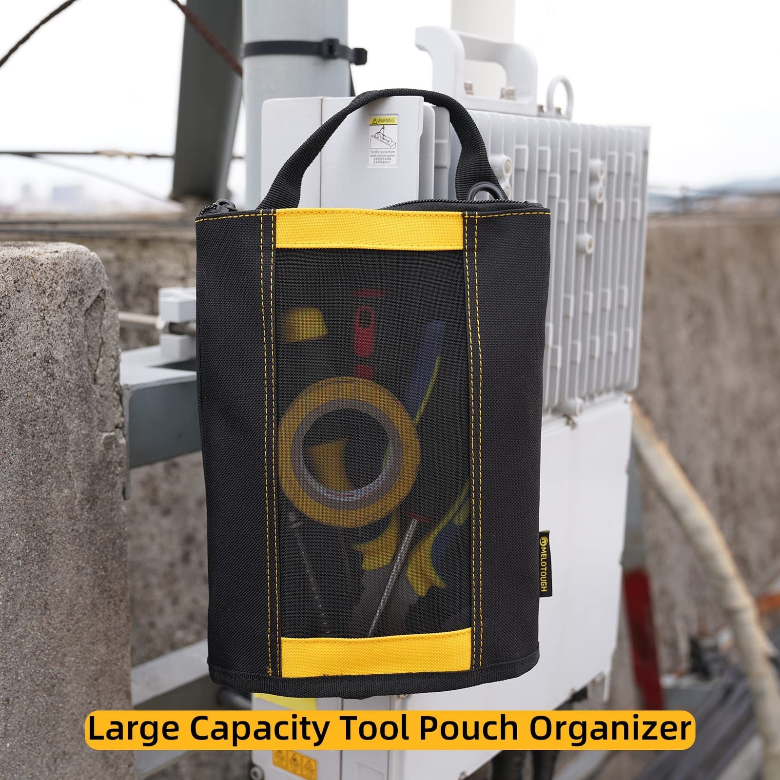 MELOTOUGH Canvas Zipper Tool Pouch Bag -Fastener small, Yellow 1pack