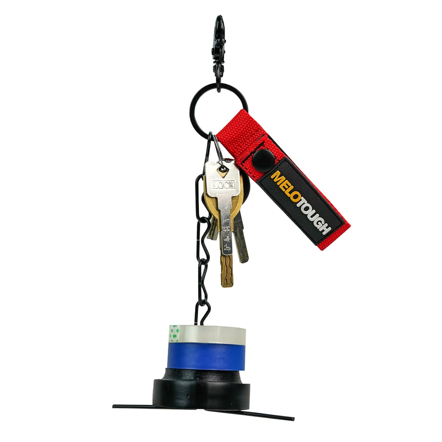2-Pack Tool Belt Tape Holder with Keyring and Snap Hook for Electricians
