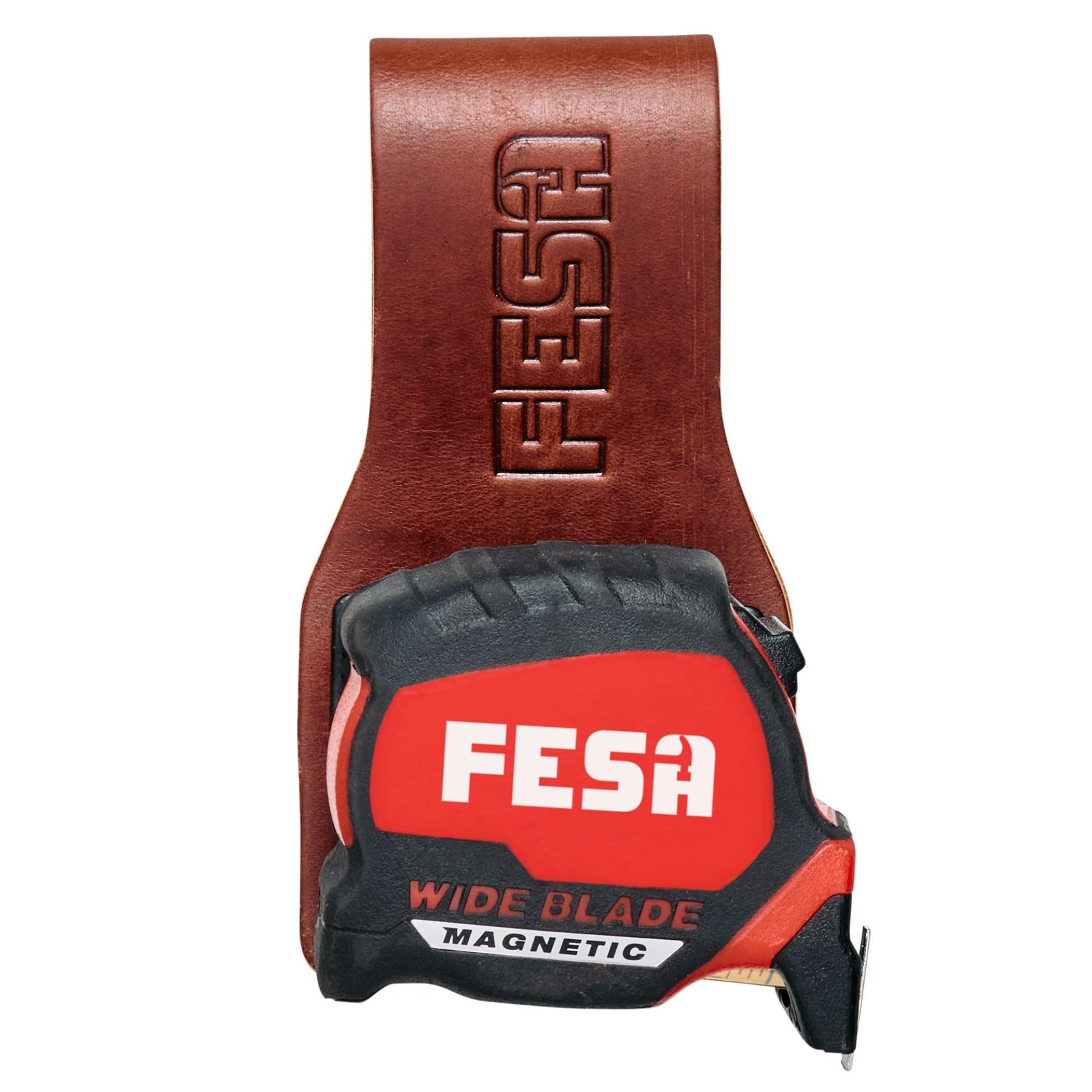 FESA Leather Tape Measure Holder for Belt with Steel Clip & Reinforced Heavy …