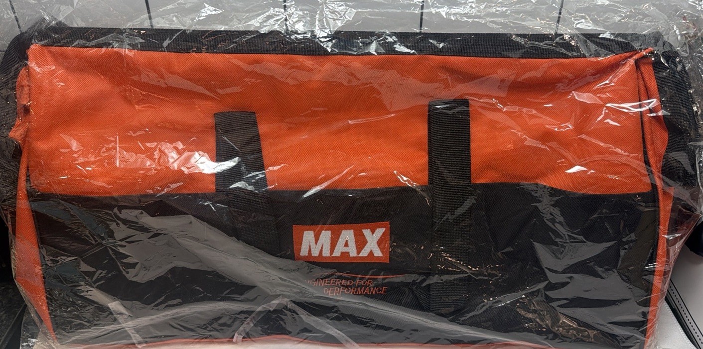 MAX Built For Performance Large Tool Duffel Bag 23.5 x 13.5 x 9” Orange Black