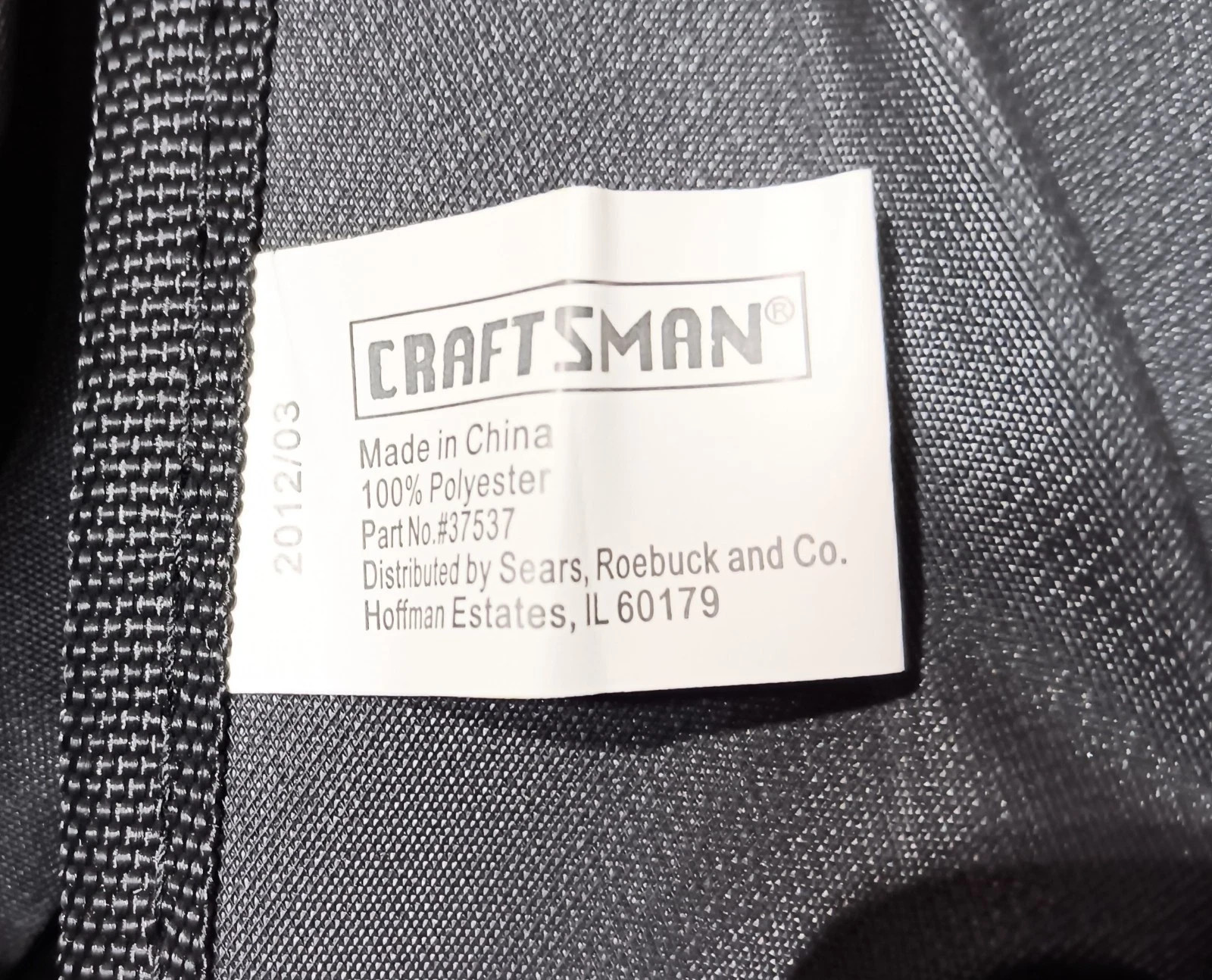 Craftsman 37537 Tool Bag, Canvas Zipper Carrying Bag Tote, Black/Red 18″x11″x12″