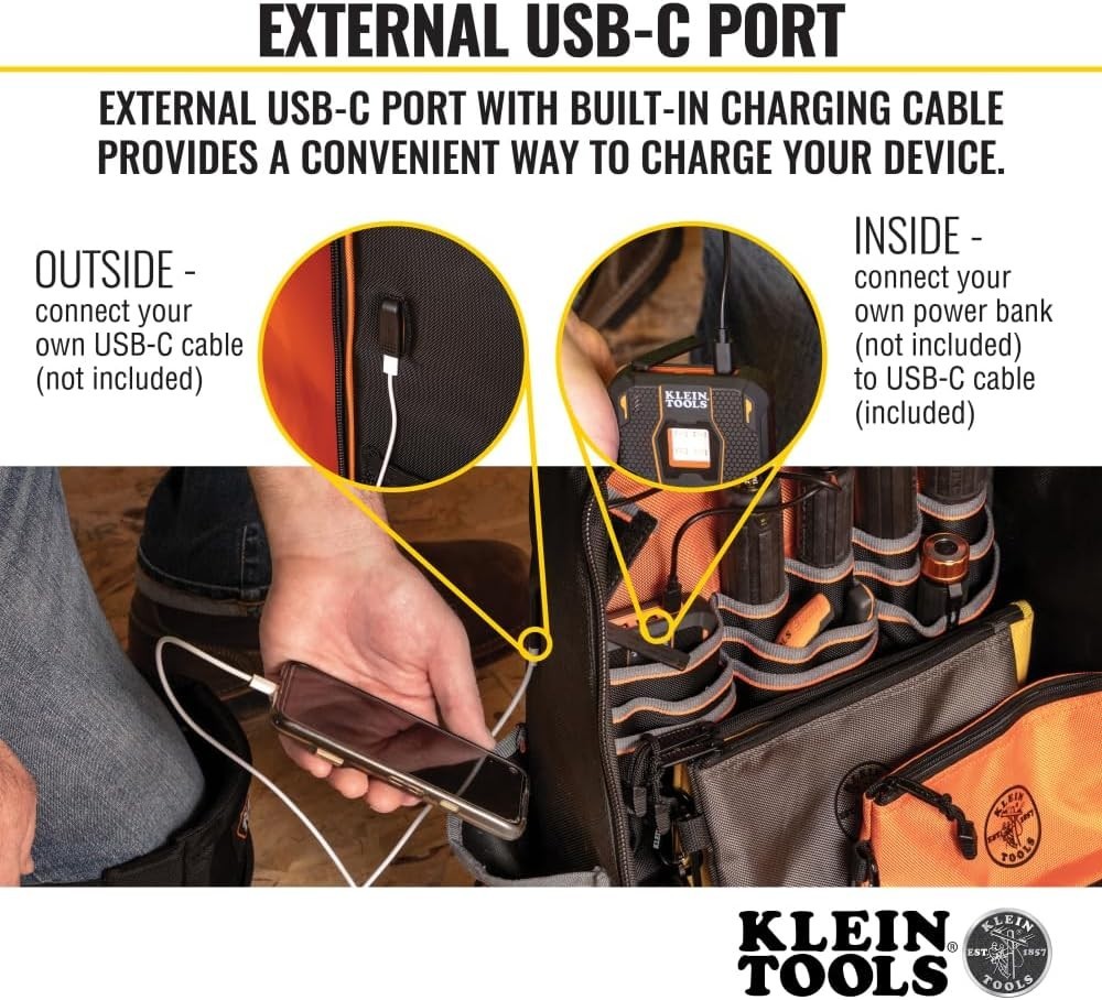 Durable Tradesman Pro Backpack with USB Port