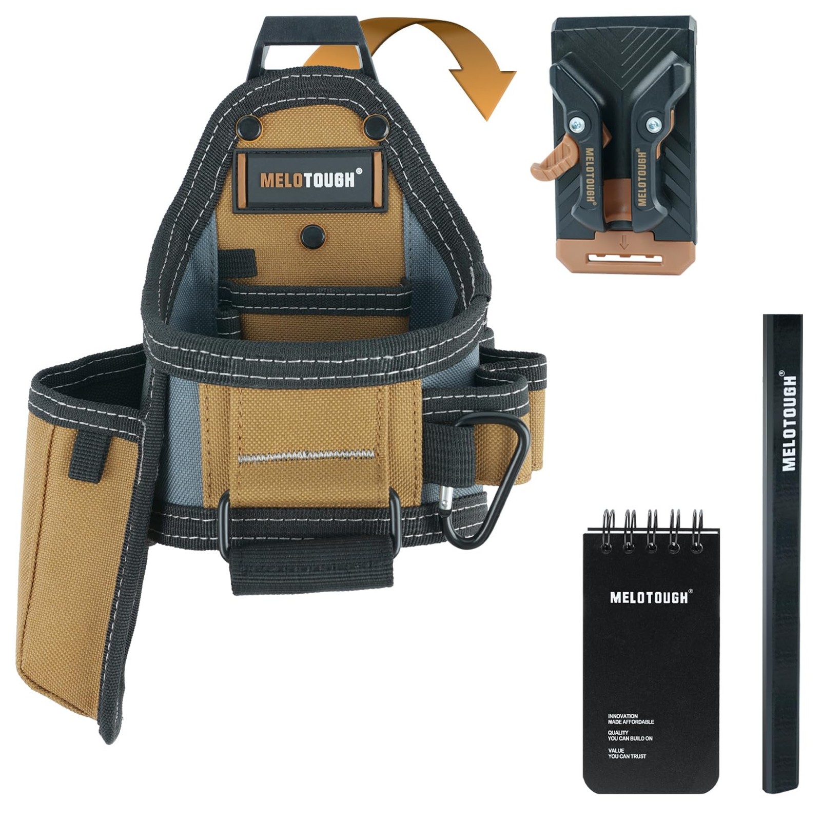 1 PC 7Pocket Technician Tool Belt Pouch Small Pocket Bag With Clip Loop