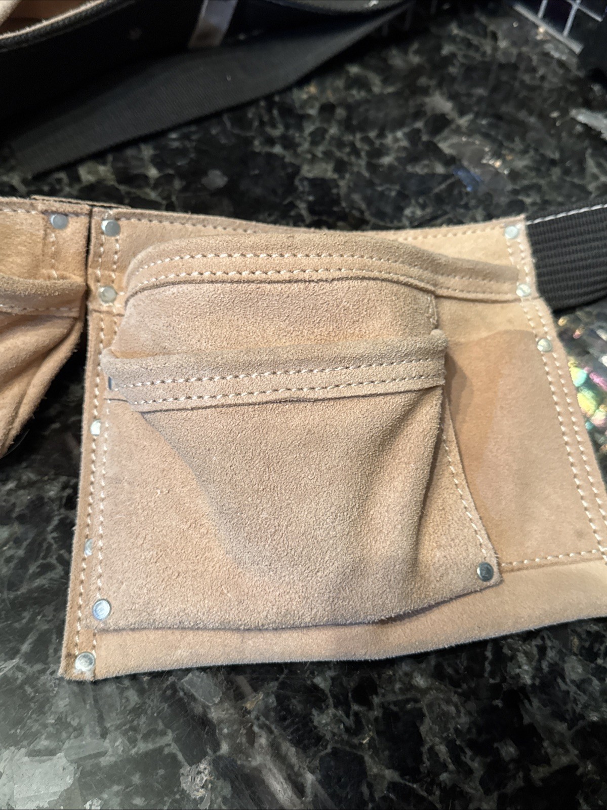 Leather Tool Belt CLC WORK GEAR 1370×3 Apron 8 Pocket Belt Clip Hammer Ring MINT