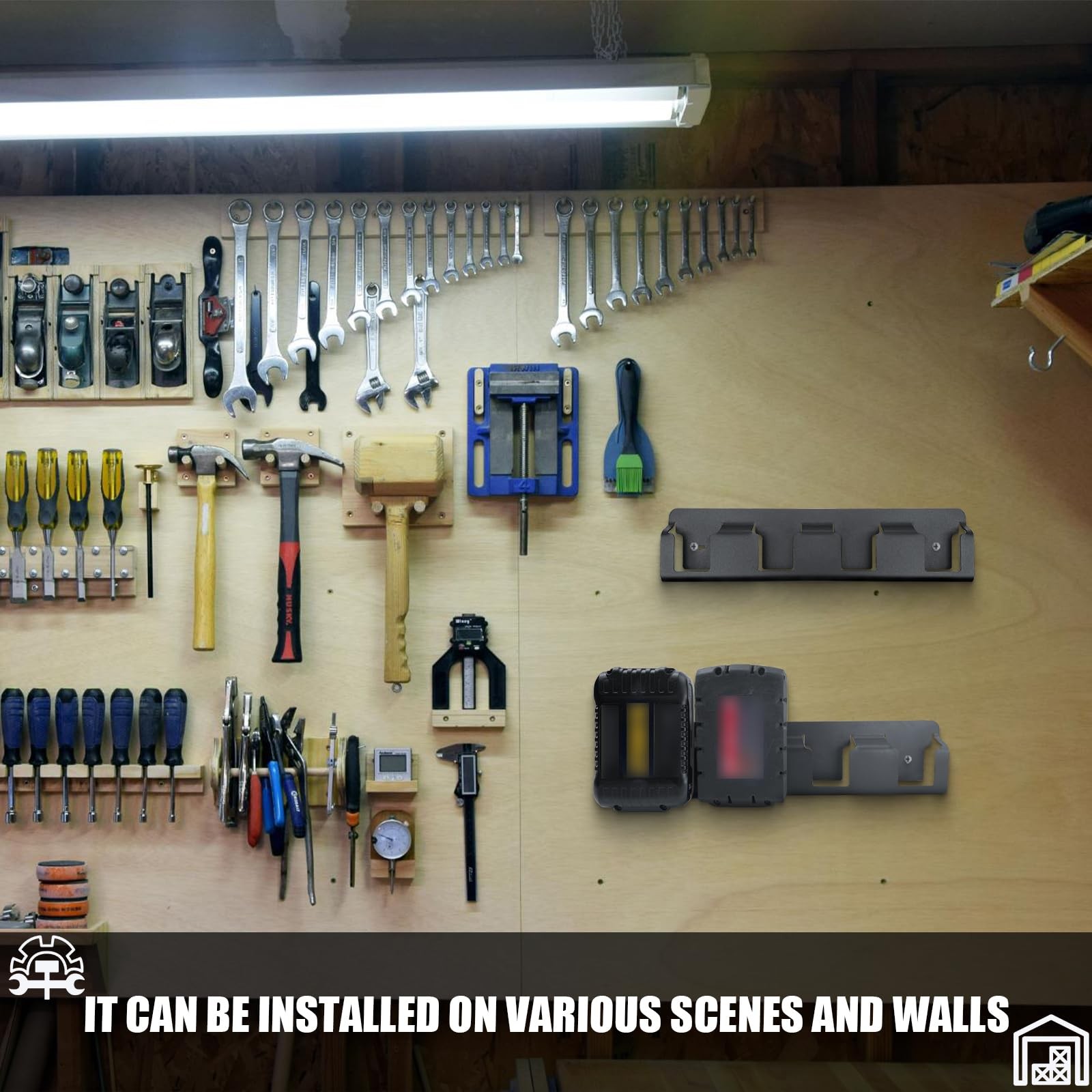 Upgrades 4 Slots Battery Holder Wall Mount fits for Latest Dewalt 18V/20V Dri…