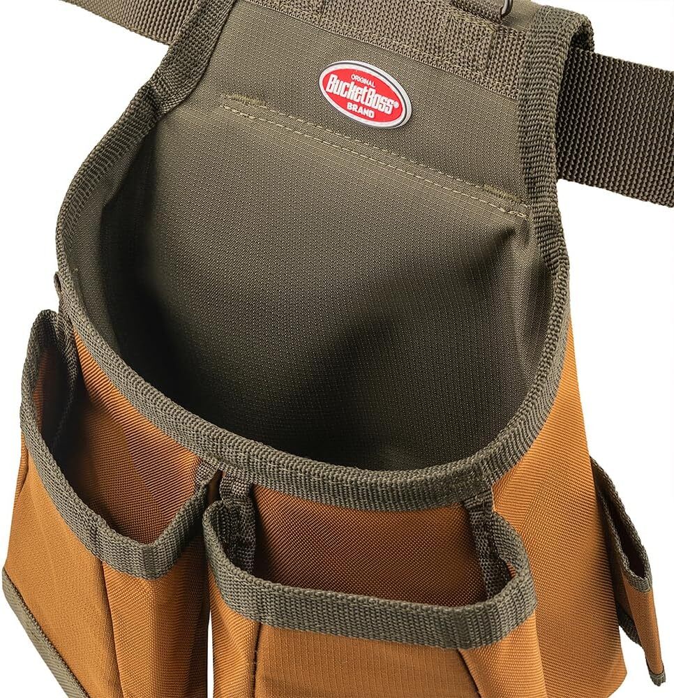 Bucket Boss Original AirLift Tool Belt Pouch with Suspenders with 12 pockets,52″