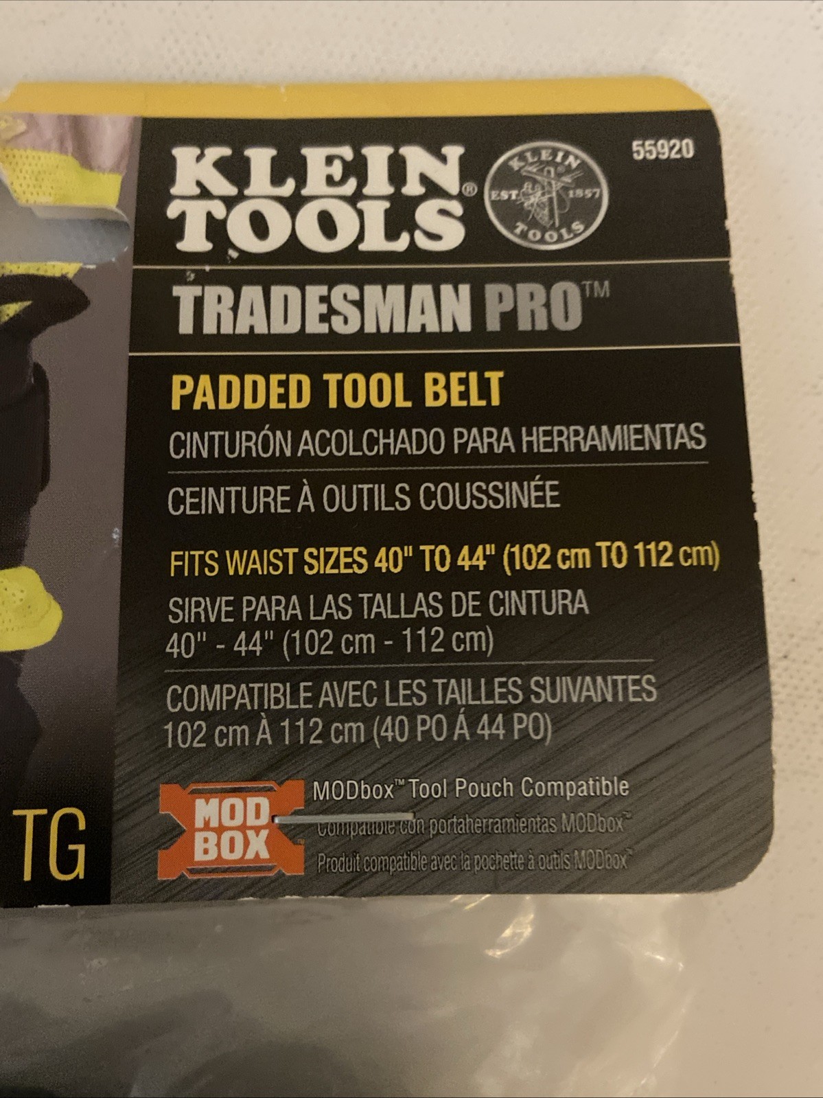 Klein Tools Tool Belt Electrician XL Padded Modular System 55920 40-44″