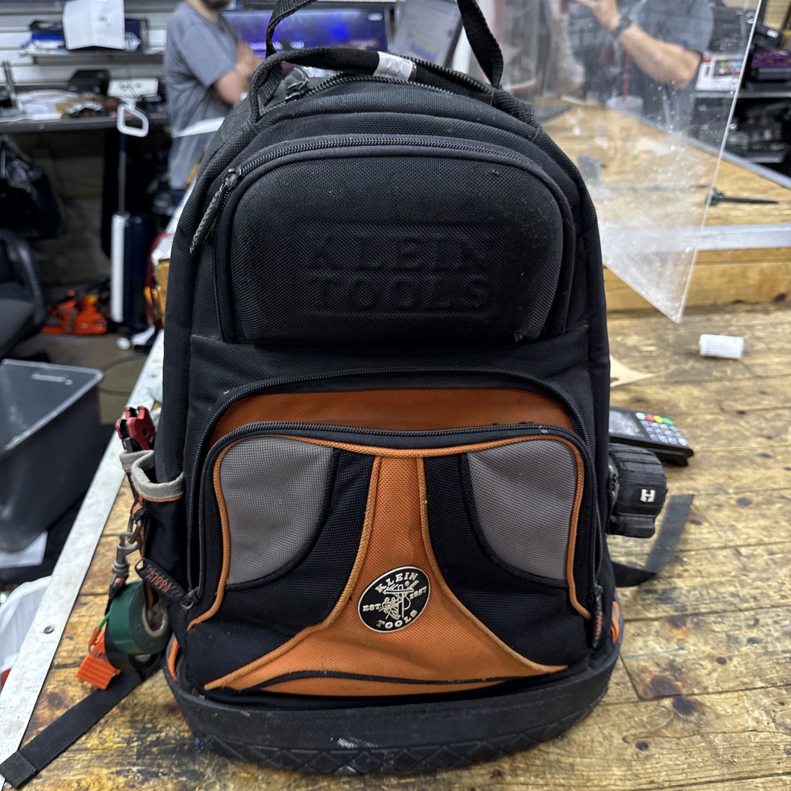 Klein Tools 55475 Tool Bag Backpack: 35 Pockets Tradesman Pro 17.5” + Tools Lot