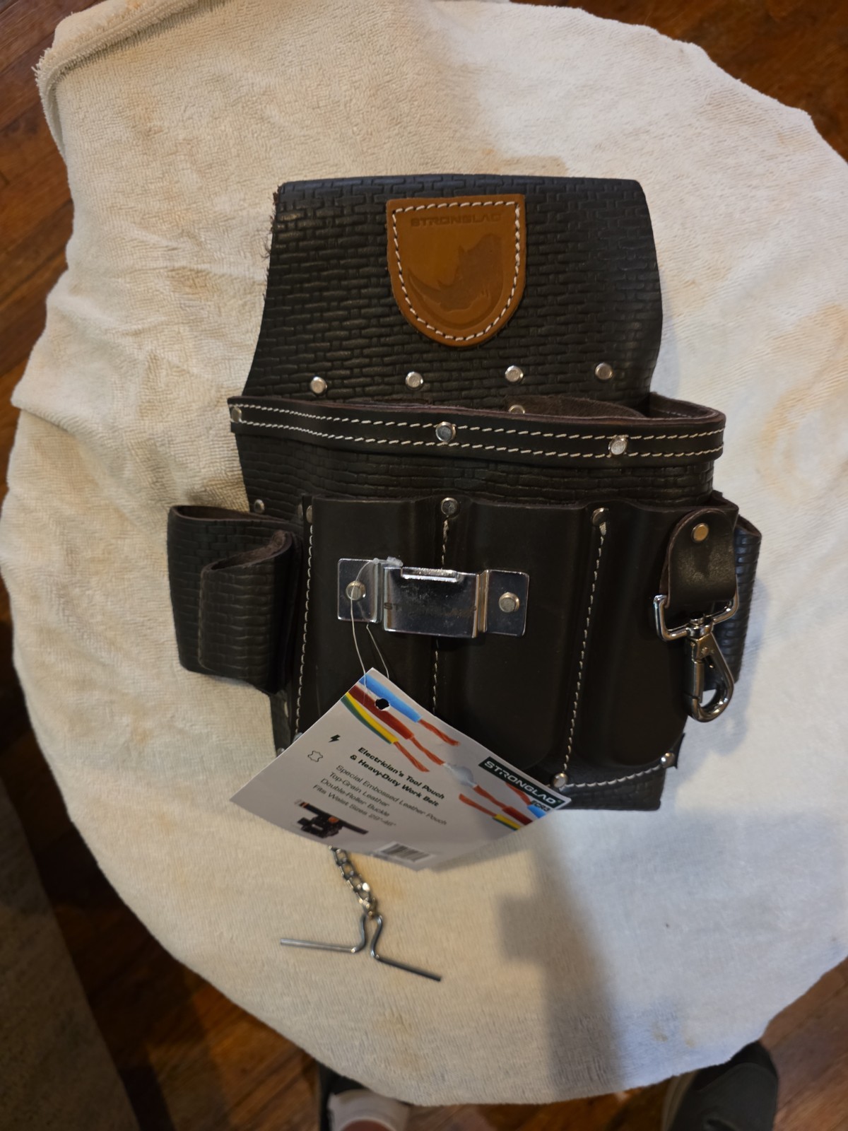 Heavy-Duty Electricians Tool Belt – 13-Pocket Top-Grain Leather Pouch