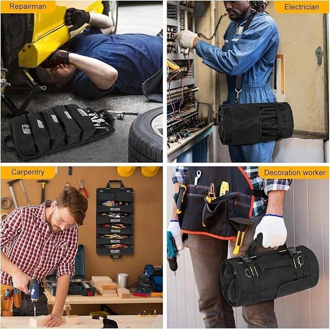 Bolsa de herramientas, organizador de bolsa de herramientas enrollable grande.