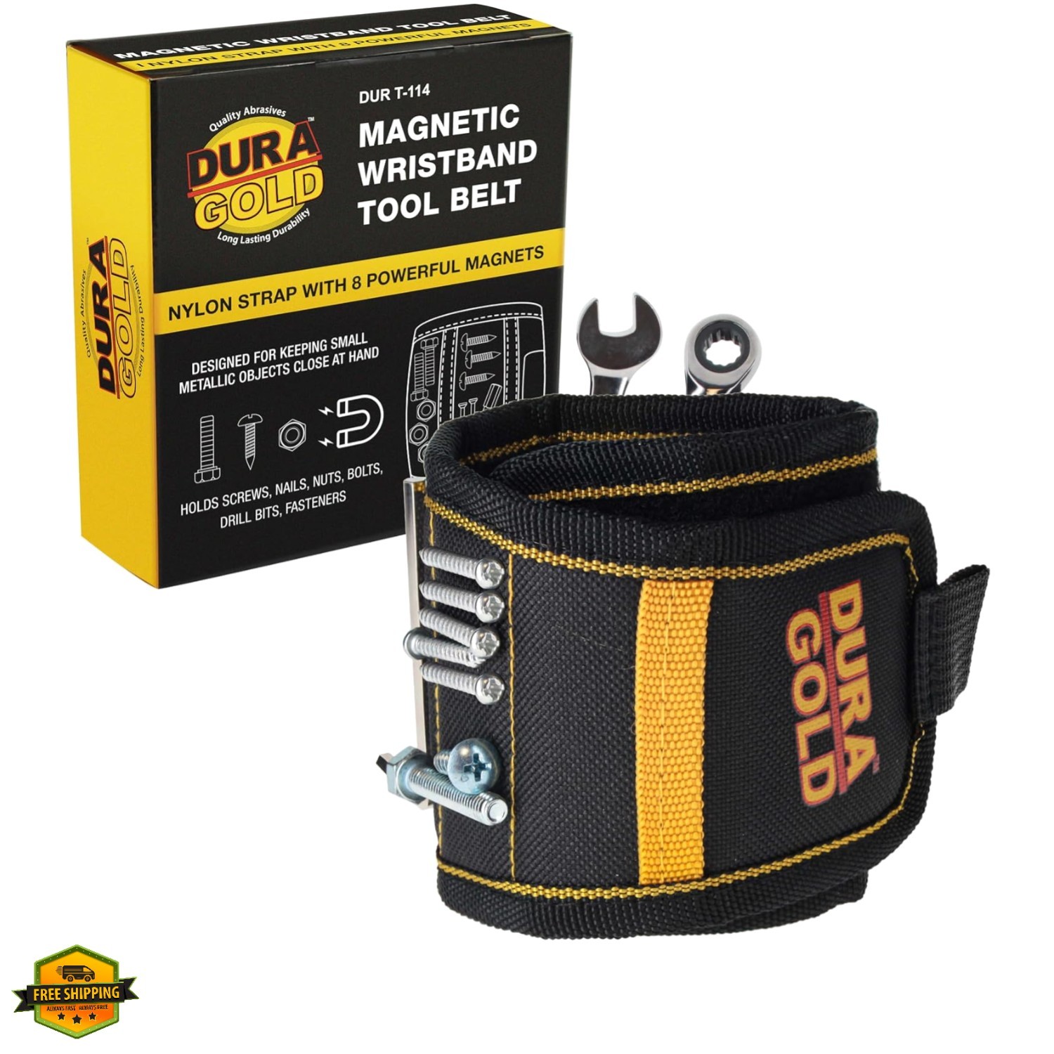 Magnetic Wristband Tool Belt – Nylon Wrist Strap, Powerful Magnets for Holdin…