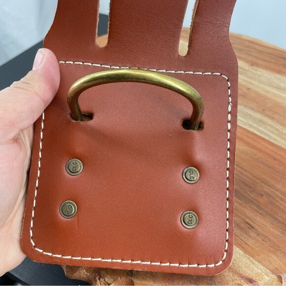 CLC Custom Leathercraft Heavy Duty Belt Loop Hammer Holder brown leather brass